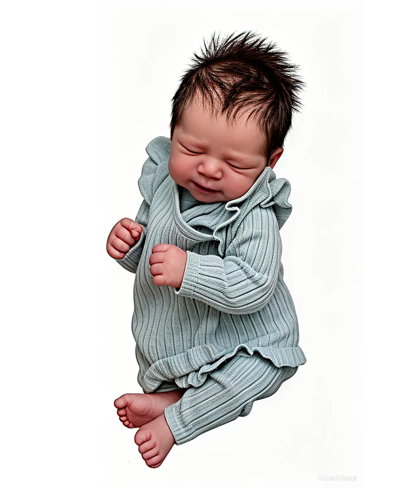 19-inch Lifelike Reborn Doll, Cloth Body with Vinyl Head & Limbs, Brown Hair, Holiday/Christmas Gift for Ages 4+ (Soft Doll for Toys)