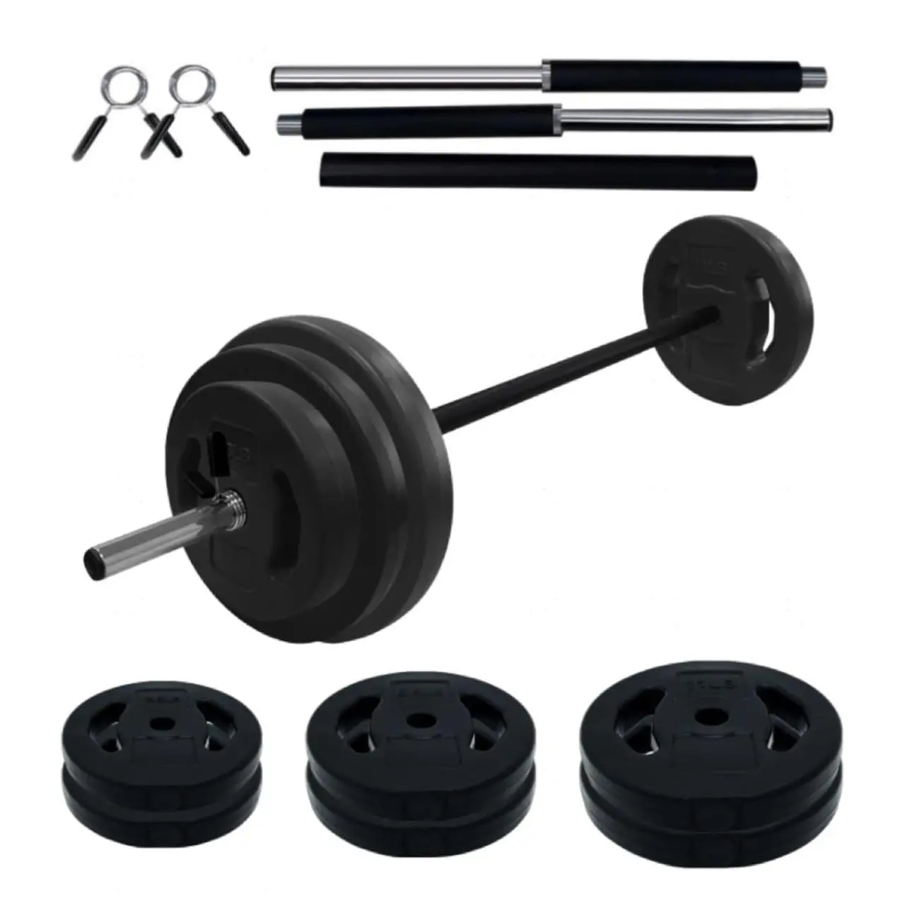 40LB Adjustable Barbell Weight Set – PU Padded Grip Free Weights Bar Set for Home Gym, Muscle Building, Fitness & Strength Training