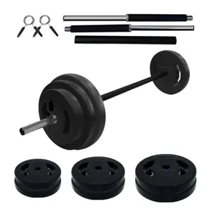 40LB Adjustable Barbell Weight Set – PU Padded Grip Free Weights Bar Set for Home Gym, Muscle Building, Fitness & Strength Training