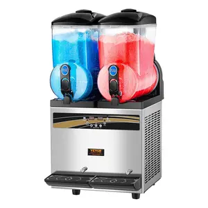 Margarita Machine, 15Lx2 Tank Commercial Slushy Machine, Slushie Machine 1000W, Commercial Margarita Maker, Smoothie Frozen Drink Maker for Supermarkets Cafes Restaurants Bars Home Use
