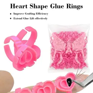 100 Heart Glue Rings Lash Extensions