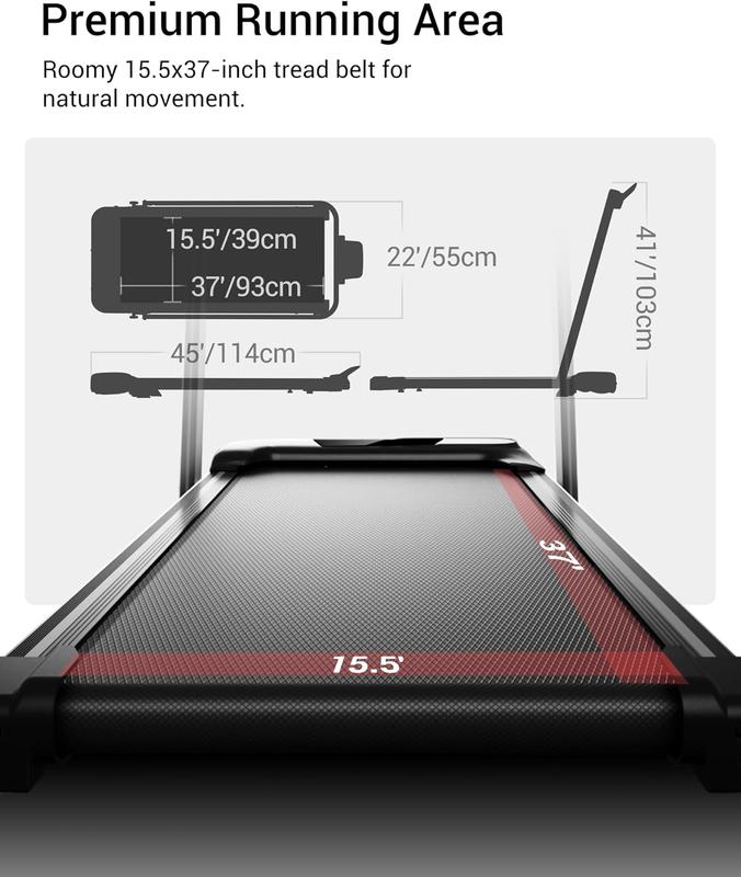 UMAY Treadmill with 15% Incline, 4-In-1 Portable Foldable Under Desk Treadmills for Home and Office, 2.5 HP Quiet Walking Pad with 300 LBS Capacity