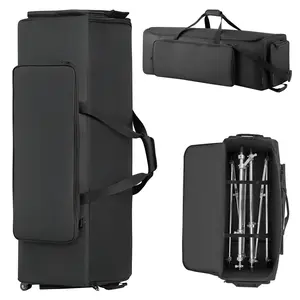 【Father's Day】VEVOR Drum Hardware Bag with Wheels, 1680D, Drum Set Equipment Carry Bag, Carrying Case with Sturdy Handle, Durable Zipper, Smooth PVC Wheels, Multiple Pockets, for Hardware and Stand Accessory, Black