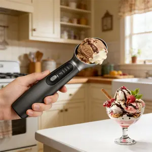 Heated Ice Cream Scoop | Electric Icecream Scooper with 3-Level Adjustable Heats - 120/140/160℉, LED Display, 2600mAh Capacity, Rechargeable | for Hard Ice Cream and More