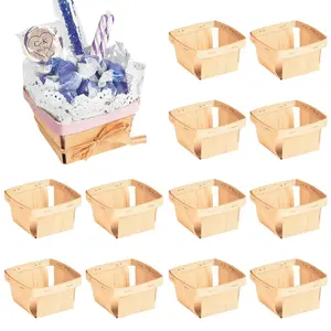 4" x 4" DIY Natural Chipwood Basket Craft Supplies – 12 Pc.