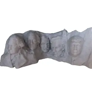 Mount Trumpmore aka Mount Rushmore with Trump Added in Historical Landmark Mr Donald J Trump America's President Unique Sculpture