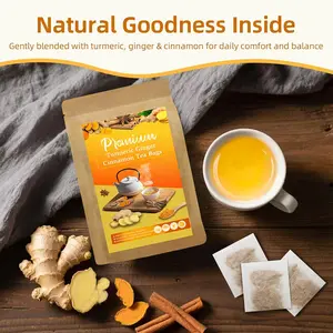 160 Count Turmeric Ginger Cinnamon Tea Bags, Premium Natural Herbal Blend, Caffeine-Free & Vegan