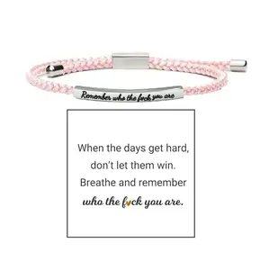 Stainless steel curved tube engraved bracelet retractable tubular bracelet ladies daily wear gift