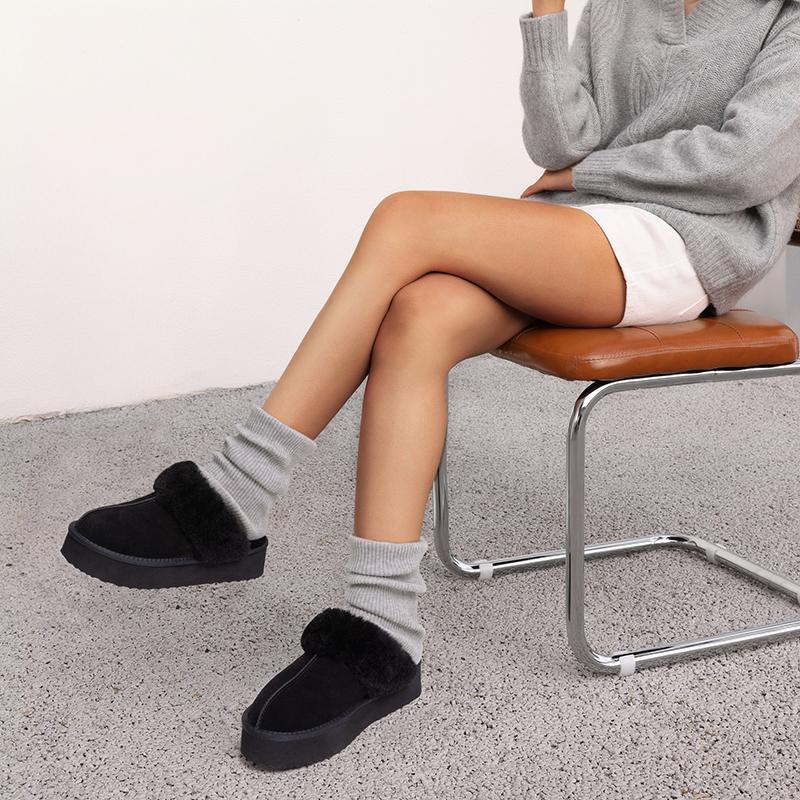 Dream Pairs FuzzyEasy Platform Slide Slippers – Faux-Fur Lining, Cloud-Cushion Footbed, Indoor/Outdoor