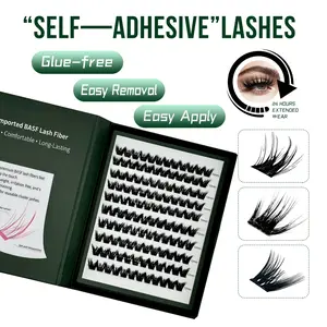 [2.0 LIVE ONE BOX ]DORMI 3 Styles Optional Self-Adhesive Cluster Lashes Pre-Glued Waterproof Natural / Spiky / Fluffy Press On Lashes,uick Apply Comfortable All Day Wear for Daily & Party Makeup Eyelash Extensions