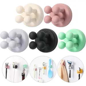 5 count   Holders - Multi-Function Hook  Self Adhesive Wall Mounted Single Hook for  Key, Utility Plug Holder for Bathroom Kitchen Living Room Office