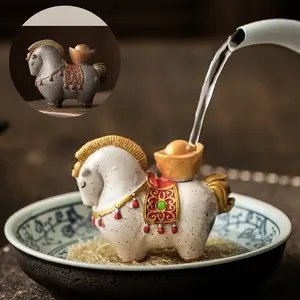 Color-Changing Tang Horse Handmade Tea Pet, Collectible Craft for Tea Enthusiasts & Tea Table Decor