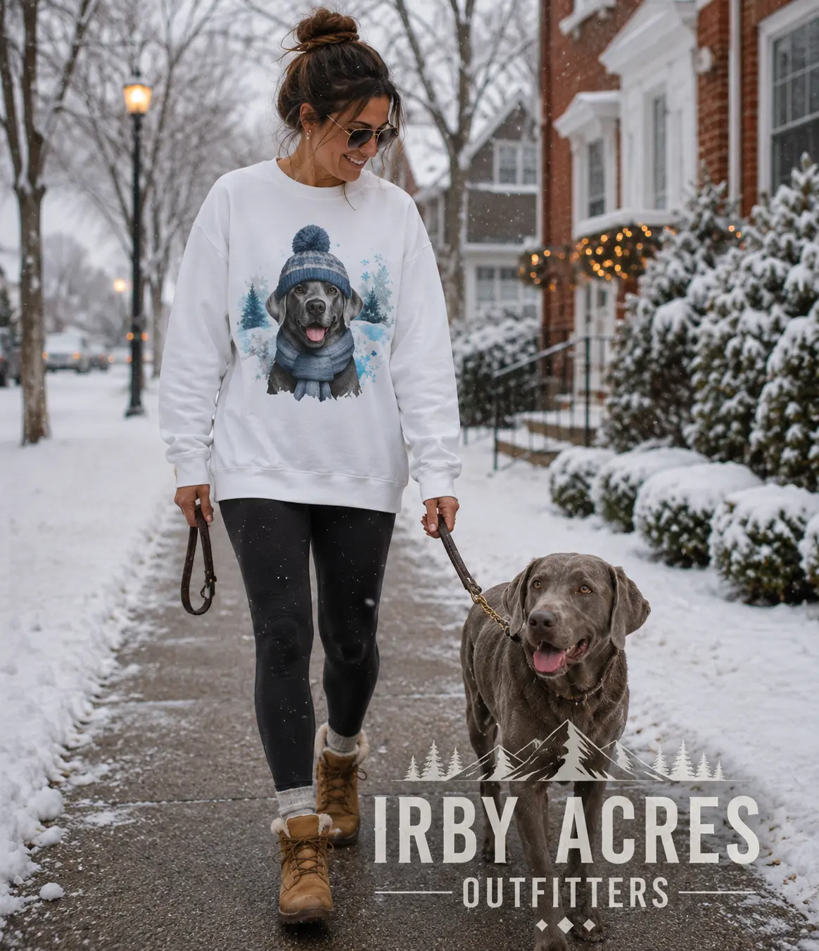 Silver Labrador Winter Sweatshirt, Winter Labrador Sweatshirt | Cozy Silver Lab Crewneck | Dog Mom Winter Sweatshirt | Snow Day Dog Lover Pullover | Labrador Gift