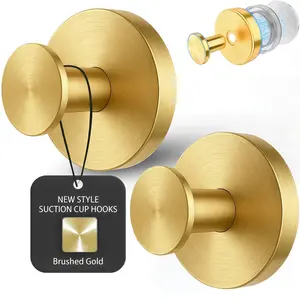 Strong Suction Stainless Steel 304 Hooks, Vacuum Technology Wall Hook for Bathroom & Kitchen, Waterproof Rustproof Finish, Suction Cup Hooks