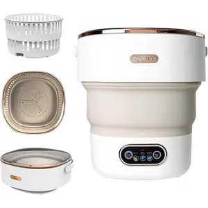 Portable Washing Machine,15L Collapsible Mini Washer with 3 Cleaning Modes Drain Basket Small Foldable Laundry Machine for Travel Camping Dorms RVs Apartments  Clothes Underwear Socks Delicates