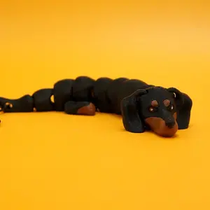 Flexi Dog Dachshund Keychain – Cute Dog Lover Gift, 3D Dachshund Keyring, Personalized Pet Accessory, Perfect Gift for Dog Owners