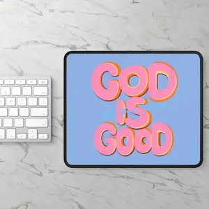 "God is good" Mouse Pad Trending Bright Bubble Letters Christian Stationery GirlTok
