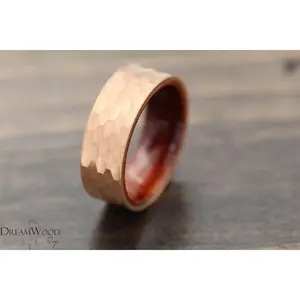 Rose Gold Brazilian Hammered ring