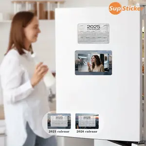 Multifunctional Magnetic Fridge Magnet: Calendar and Photo Frame in One! 2025 Edition. Replaceable photos for DIY creativity. Strong magnetic adhesion creates a warm family atmosphere, capturing every precious moment!