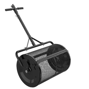 Slendor 24" Top Dressing Spreader, Powder Coated Metal Mesh for Compost, Peat Moss & Top Soil, 3 Height Adjustable,Steel Mesh Basket Garden Spreader with Side Latches.