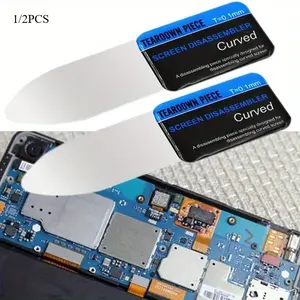 1/2pcs Opening Pry Tool, Mobile Phone Curved LCD Screen Spudger, Ultra Thin Flexible Mobile Phone Disassemble Steel Metal, Repair Tools