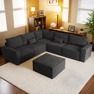 Cloud Couch Oversized Modular Sectional Sofa, 5 Seater with Ottoman Modern Sofa Comfy, Wide & Deep Seat Couches, Furniture Sets for Living Room,Free Combination