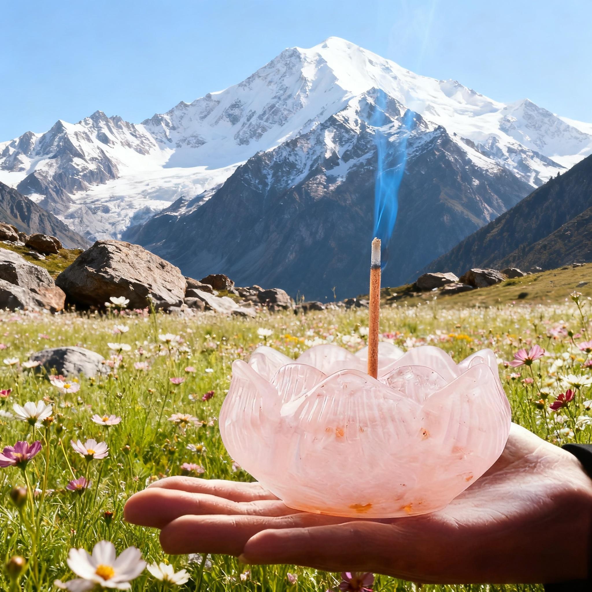 Handmade Lotus Crystal Aromatherapy Set - Candle Holder and Diffuser Bowl Infused with Natural Crystals | Unique Birthday Gift, Suitable for Him and Her, Perfect for Halloween, Christmas, Thanksgiving, and Other Holiday Decorations