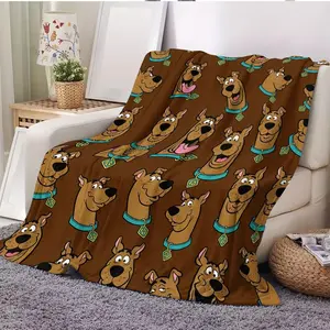 Scooby Doo Pattern Flannel Blanket Soft and warm, lightweight and comfortable, this cartoon character pattern blanket is suitable for use on beds, sofas, reclining chairs or during travel. It is an excellent gift