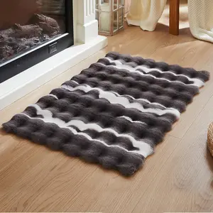 2X 3-Foot Synthetic   Rug, Multicolor Bubble-Patterned  Design. Soft, Plush, Slip-Resistant, and Machine Washable.  Decor, Suitable for Living Rooms and bedrooms