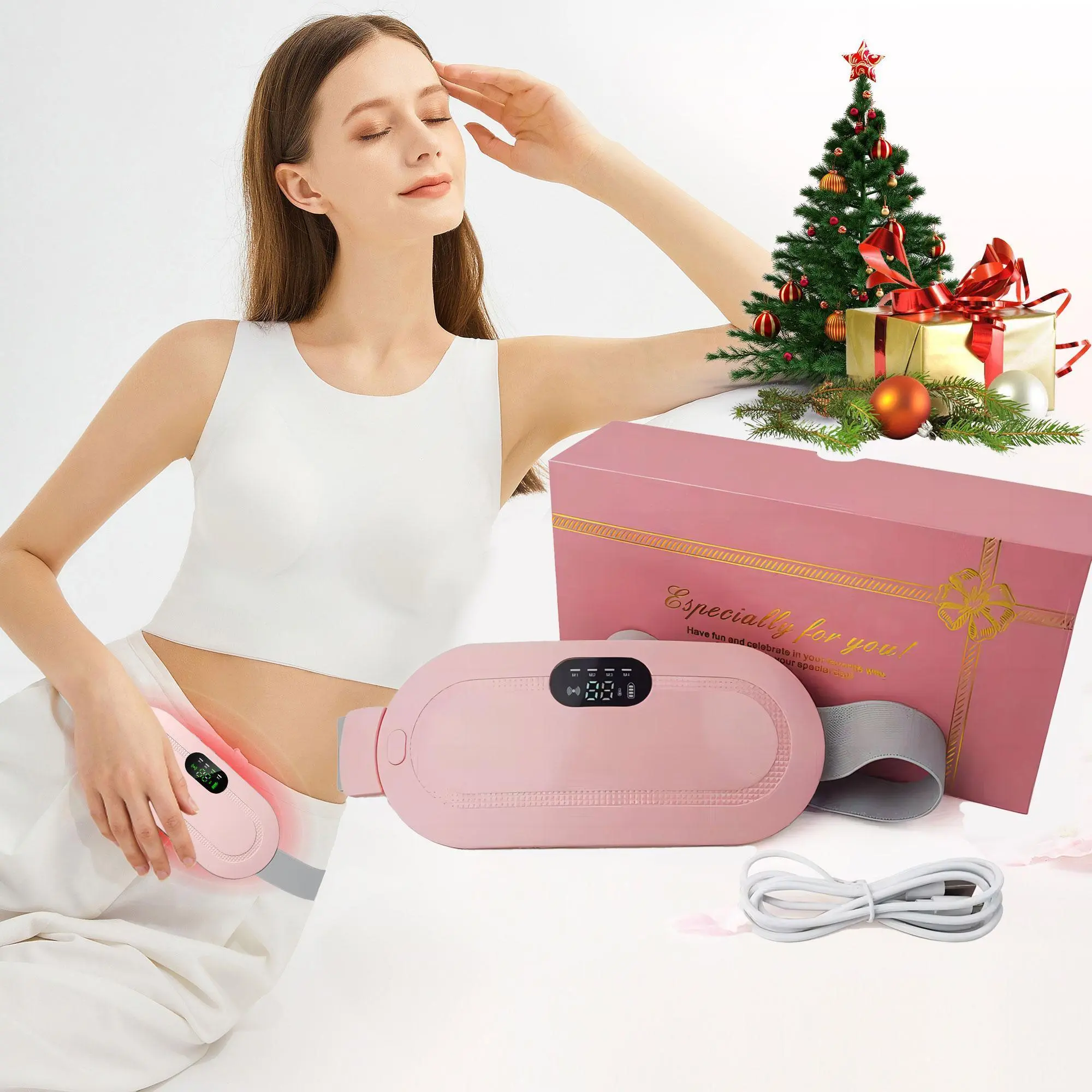 Portable Menstrual Heating Pad, Period Heating Pad, Wireless Heating Pad for Cramps, Hot Massage Stomach Heating Pad, Multipurpose Women's Abdominal and Back Heating Pad, Hot Compress Heat Pad, Gifts For Women