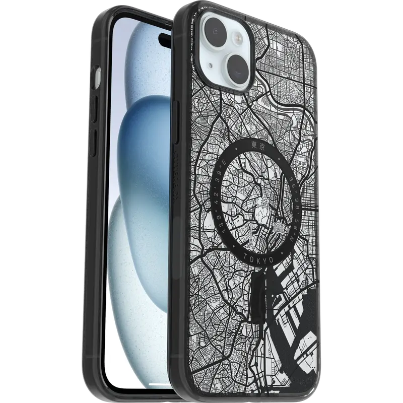 OtterBox Lumen Series Case for iPhone 15 Plus - Passport, Map, MagSafe Fit, Bisphenol A (BPA)-Free, Layered Graphics, Hassle-Free Customer Service