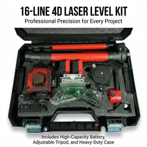 Milwaukee  4D  16 Line Laser Level Kit For Indoor Outdoor Construction Alignment Self Leveling Tool With Dual Power Supply,summervibes