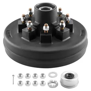 VEVOR Electric Trailer Brake Drum, 1 Pack, 8-Hole on 4-Inch Bolt Circle Brake Drum for 7000 lbs Trailer Axles, Long Service Life, Replacement of 12 Inch Brake Hub Drums Assembly for Trailers, RVs