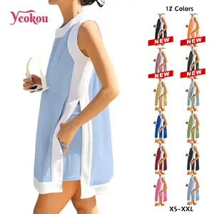 Yeokou Women's 2 Piece Sets Casual Color Block Crewneck Short Sleeve Pullover Tops Matching Shorts with Pockets Yeokou Women's 2 Piece Sets Casual Color Block Crewneck Short Sleeve Pullover Tops Matching Shorts with Pockets