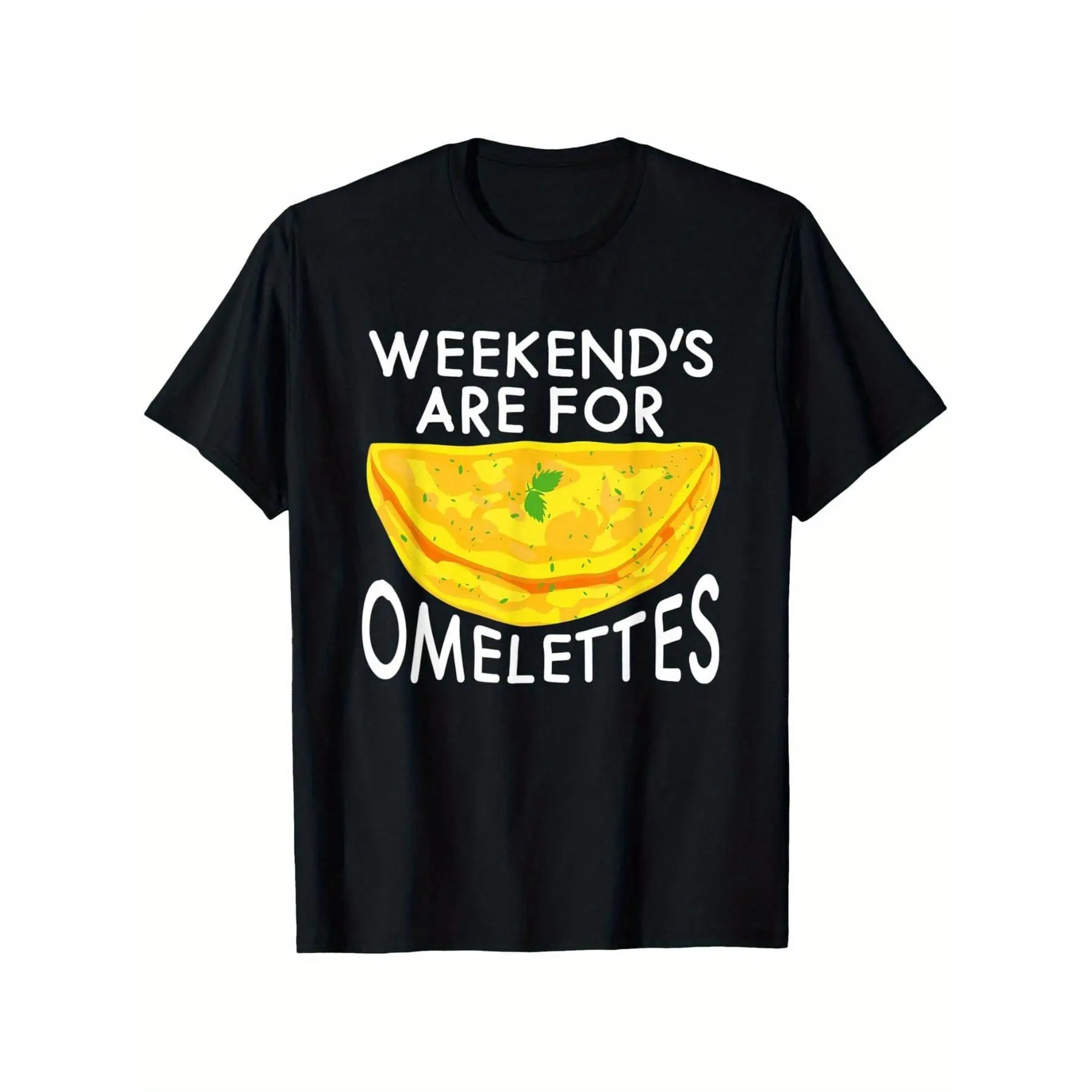 Eggs, Omelets, and Morning Food Brunch T-Shirt, Brunch Shirts, 100% Cotton Brunch Shirt for Women, Moms, Family, and Friends, Round Neck Black Brunch Shirt for Women, Soft, Breathable, and Solid Color (S-XXL, 220g)