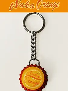 Nuka-Orange Fallout 4 Bottle Cap Keychain - Collectible Gaming Accessory