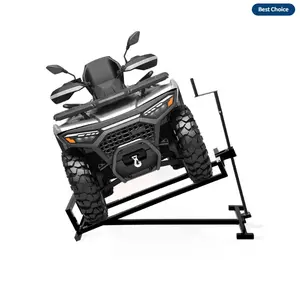 1200 lbs Heavy-Duty Lawn Mower Lift Jack – Collapsible, Crank & Tool Handle – Anti-Slip Base – All-purpose for Zero Turn Mowers – Black