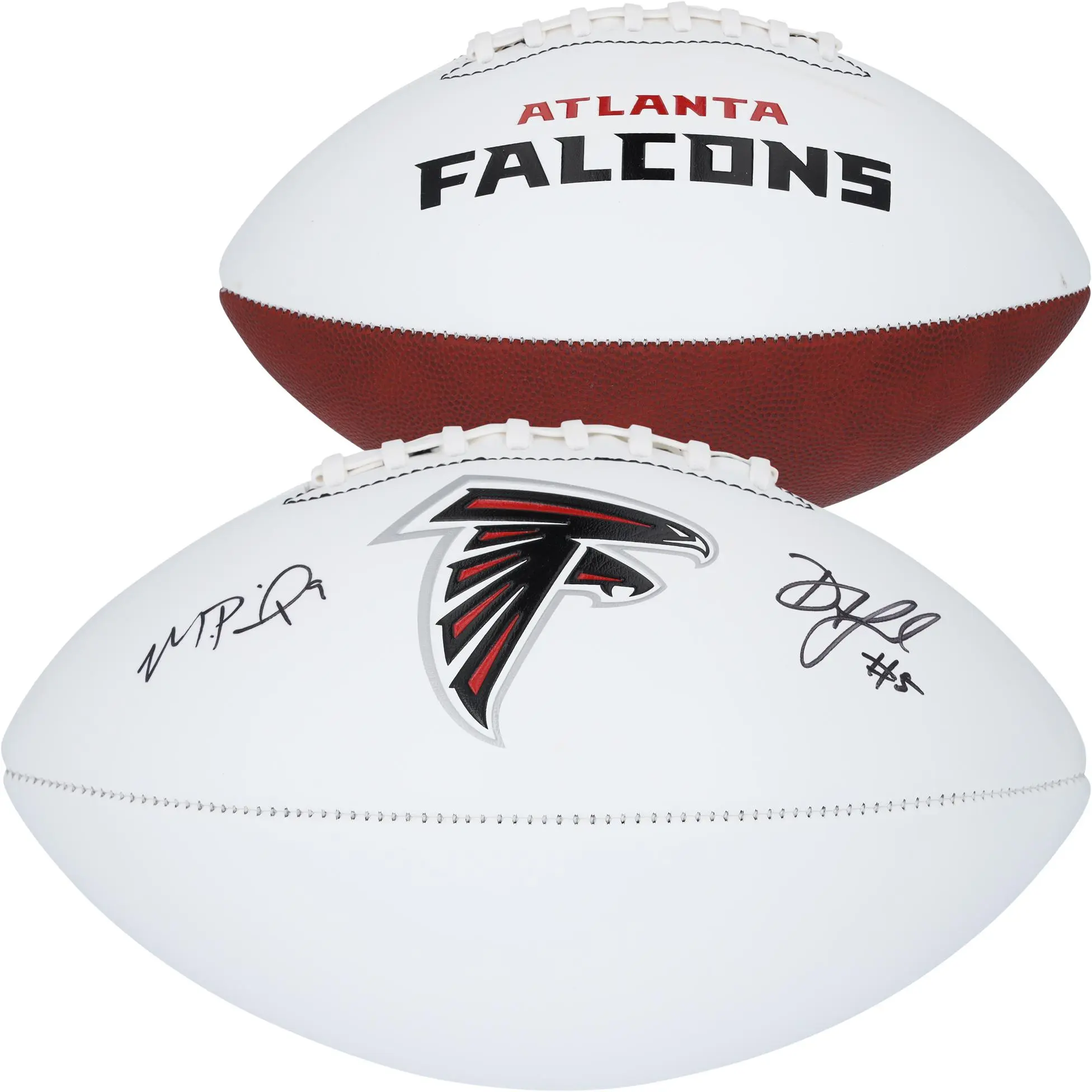 Drake London and Michael Penix Jr. Atlanta Falcons Autographed Franklin White Panel Football - Fanatics Authentic Certified