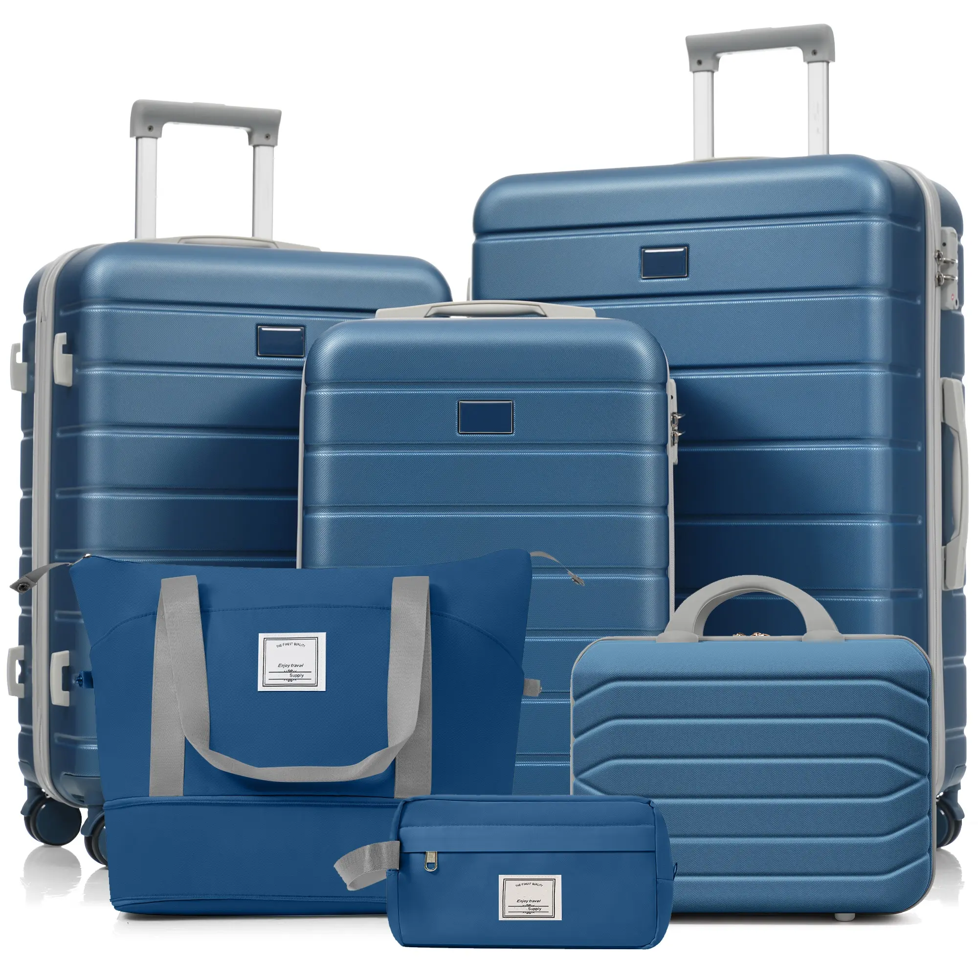 Fashion 6-piece luggage set 14/20/24/28 inch rotating suitcase+luggage bag and waterproof wash bag travel set (blue), Travel Luggage Bags, Luggage Sets With Spinner Wheels