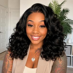 [Free Upgraded 7x6 Lace] Menglle Hair Blow Out 250% Density Bouncy Wave 7x6 Pre Cut Lace Frontal Wigs Spiral Curl Gluess Human Hair Wigs With Middle Part 90s Style Convenient Wigs #Summervibes#DealsForYouDays