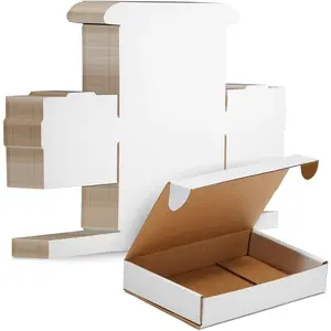 50 Pack White Corrugated Cardboard Shipping Boxes 6X4X1, Bulk Foldable Mailers for Packaging, Packing No Brand