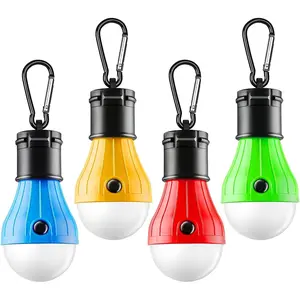 Tent Lamp 4 Packs Portable LED Tent  Clip Hook Hurricane Emergency  LED   Bulb  Lanterns  Equipment for  Hiking Backpacking Outage solar camping lights durable brightness field observation