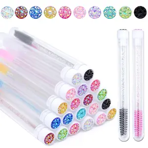 20-Piece Reusable Eyelash Brushes Set, Makeup Dust-Proof Tube Included, Ideal for Lash and Brow Extension, Perfect for Precision Application