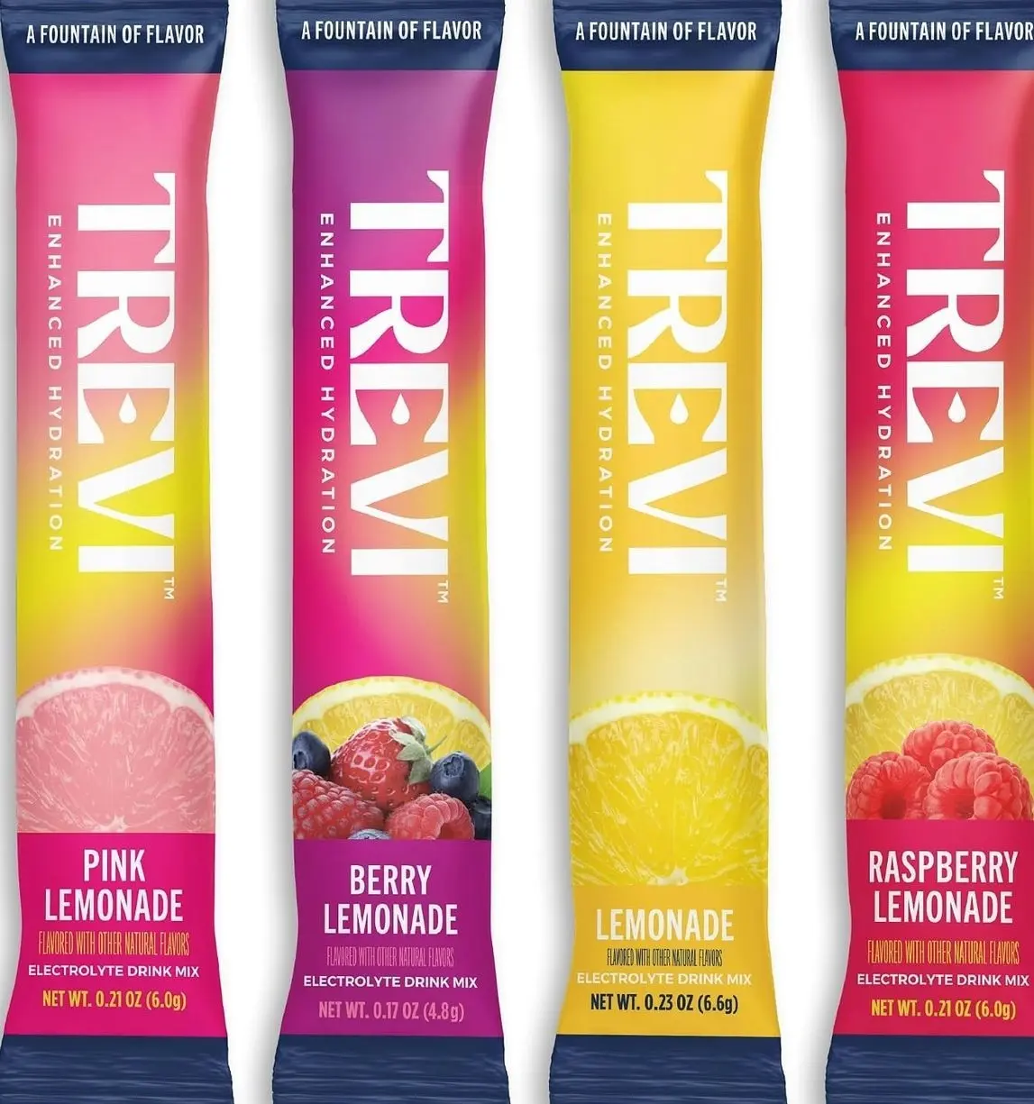 TREVI™ Everyday Sugar Free Electrolytes - Essential Drink Mix Hydration Powder Packets - 28 Count - Lemonade Variety Pack - Lemonade, Pink Lemonade, Raspberry Lemonade, Berry Lemonade