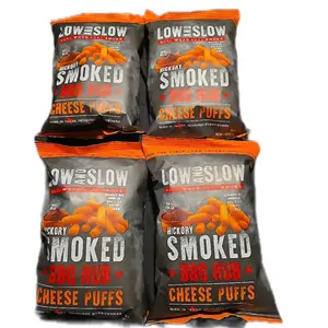 Low & Slow Hickory Smoked BBQ Rub Cheese Puffs - 4 Pack - Perfect Snack for Any Occasion
