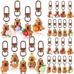 Cute Water Pig Keychain Pendant Set, Perfect for Car Keys or Bag Decor, Includes 9 Different Styles, Great Party Gift