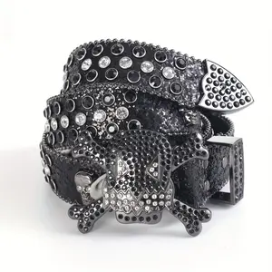 Punk and Influencer Style Rhinestone  with Skull Buckle & Crossbones Design Red & Clear Crystals  Adjustable for Men Women Gothic Punk Waist  for Concerts Festivals Cosplay coral belt