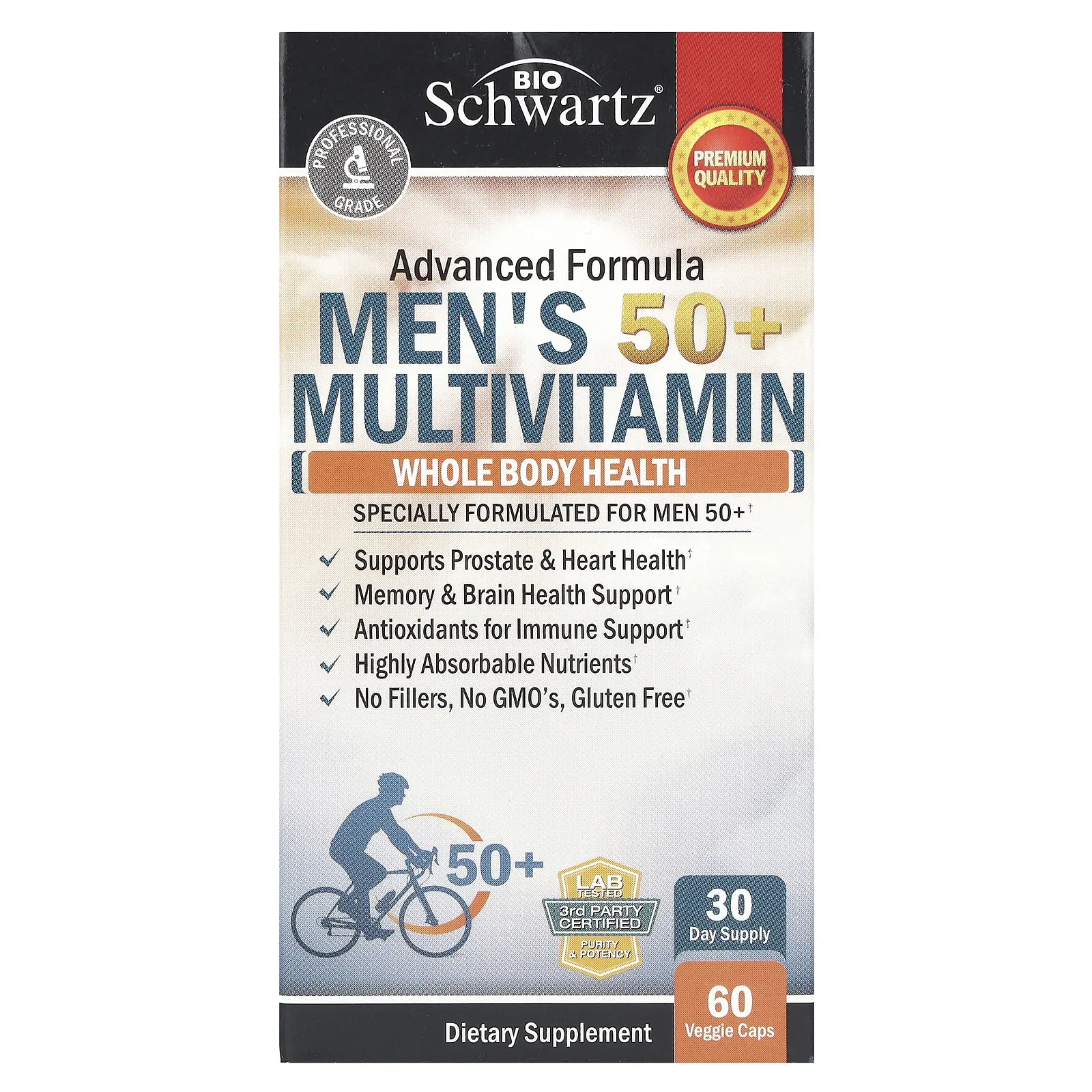 BioSchwartz Men's 50+ Multivitamin, 60 Veggie Caps
