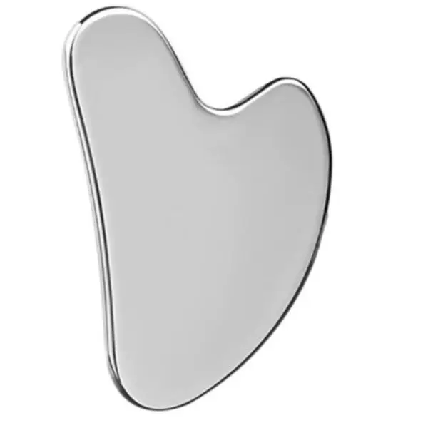 Stainless Steel Gua Sha Facial Tools Guasha for Face Metal Gua Sha Tighten Skin Massage Guasha Beauty Tool for Body Eyes Neck Massager with Travel Pouch Skin Care Gifts (Silver)