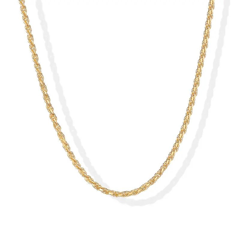 PAVOI 14K Gold Plated Rope Chain Necklace - Chain Necklaces For Women - Plated Gold Necklace For Women